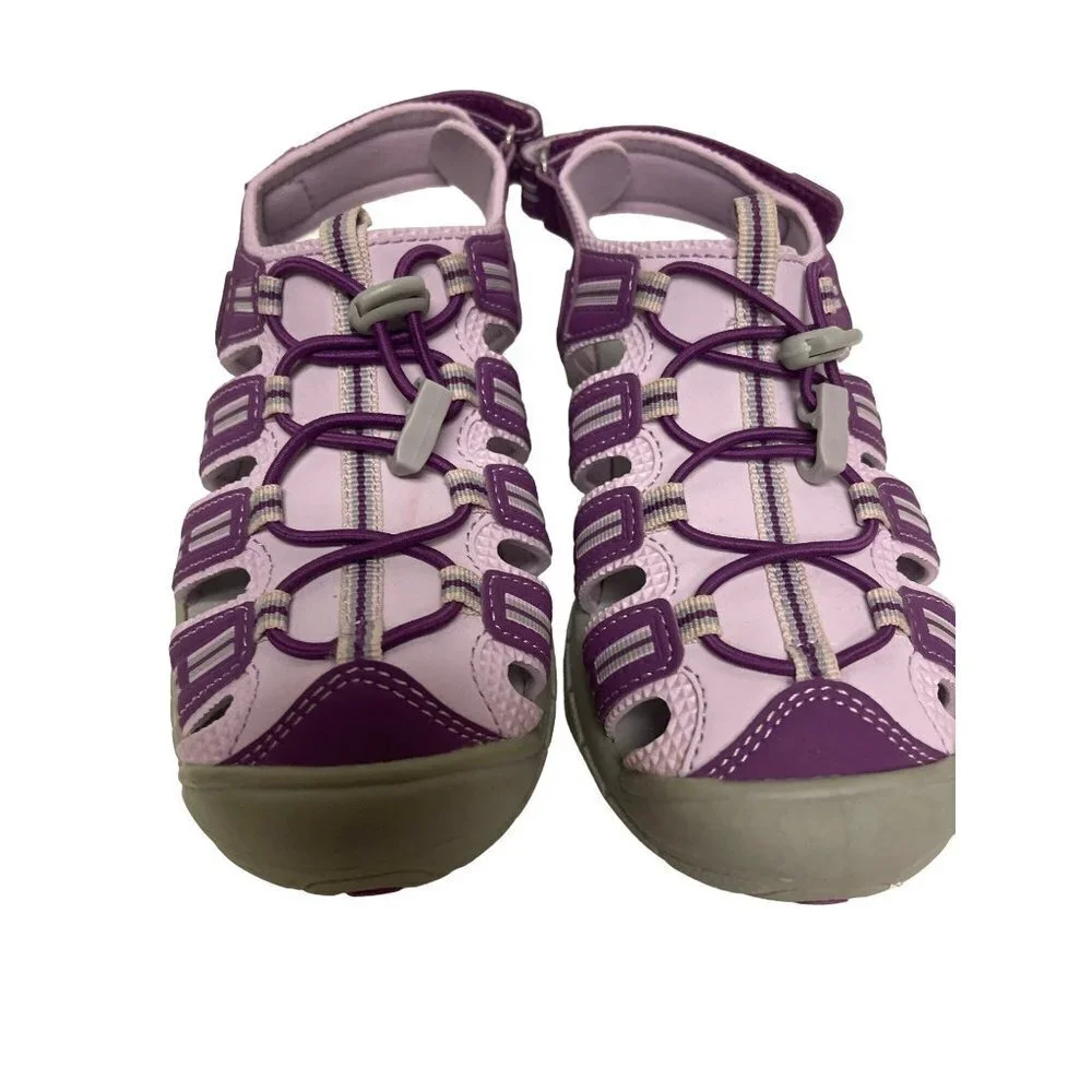 Khombu Sandy Slingback Sport Sandal Bungee Purple Pink Girl's Size 1